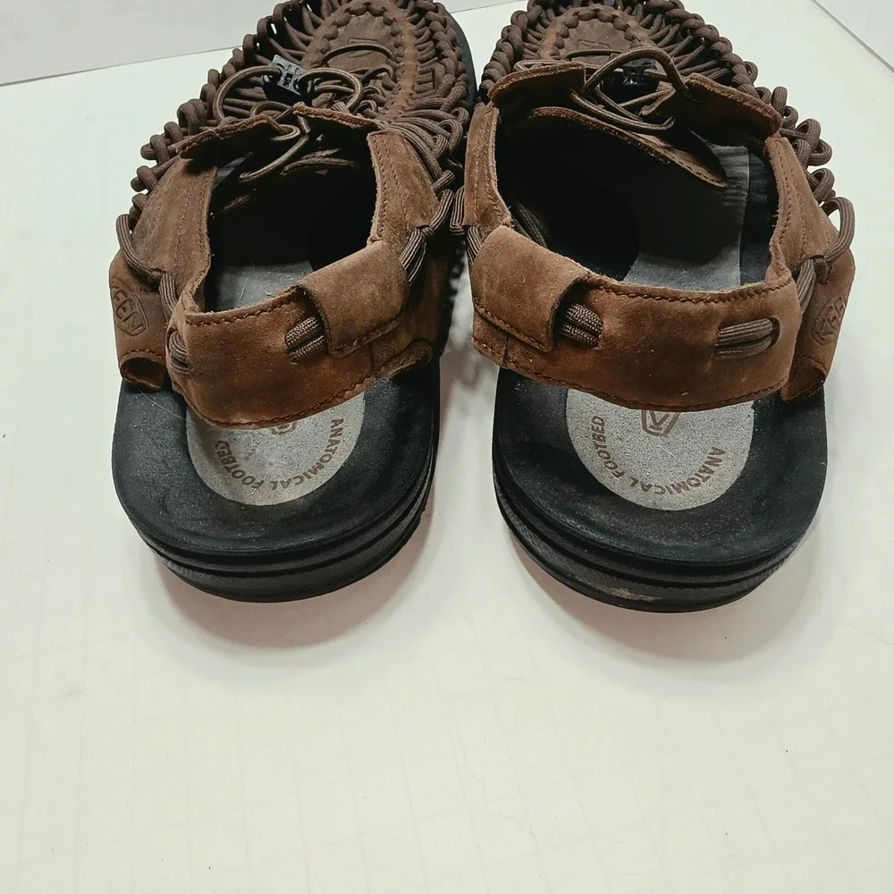 KEEN Uneek Mens Sandals Brown Suede Cord Outdoor Hiking Shoes Size 13